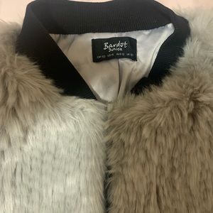 Bardot Jr faux fur bomber jacket
